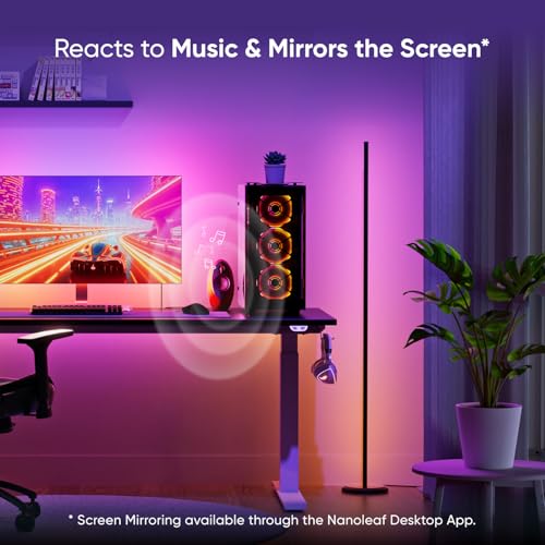 Nanoleaf LED Floor Lamp 1700lm, RGBICW Smart Corner Lamp for Living Room, Music Sync, 200+ Dynamic Scenes, App & Voice Control, Modern Standing Lamp Bedroom (Works with Alexa Apple) - Image 5