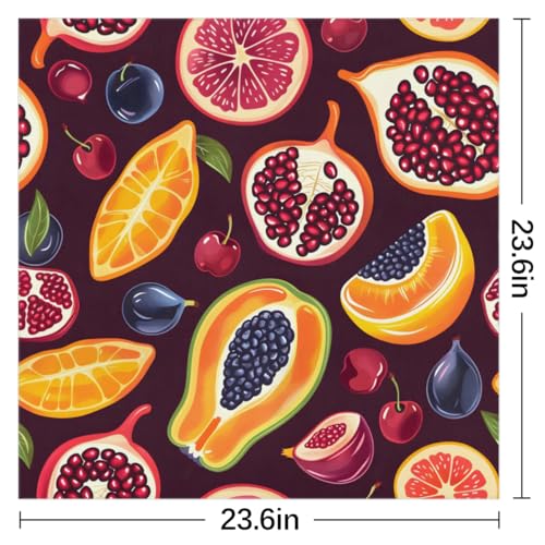 Silk Scarf for Women, Dragon Fruit Pattern Breathable Hair Scarf, Square Neckerchief2