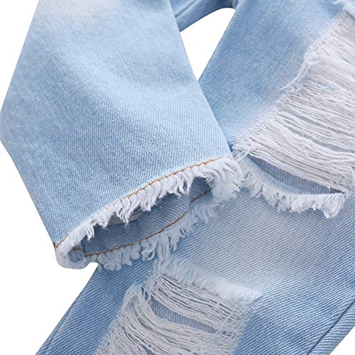 BAOBAOLAI Roupas para bebês meninas Girassol com babados Blusas de manga com calças jeans 3 peças Ro