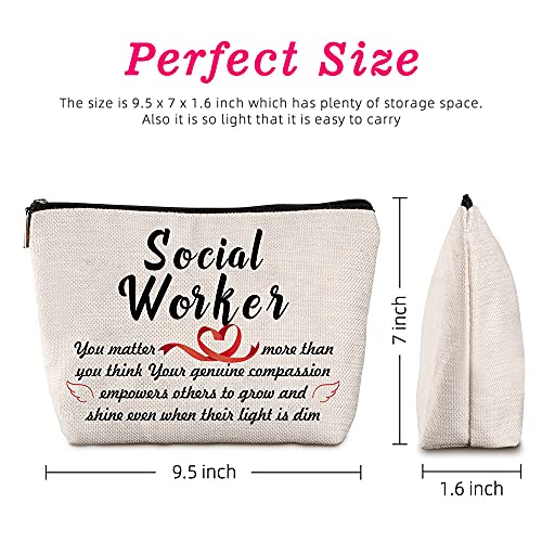 Java Wood Social Worker Gifts For Women Travel Zipper Makeup Bag Appreciation Gifts Bluk Portable Storage Bag Pencil Pouch Volunteer Graduation Birthday Christmas Gifts #TOP3