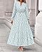 BTFBM Women Boho Maxi Dress Fall Fashion 2026 Floral Long Sleeve V Neck Button Pockets Flowy Vacation Wedding Dresses(Floral White Green, Large)
