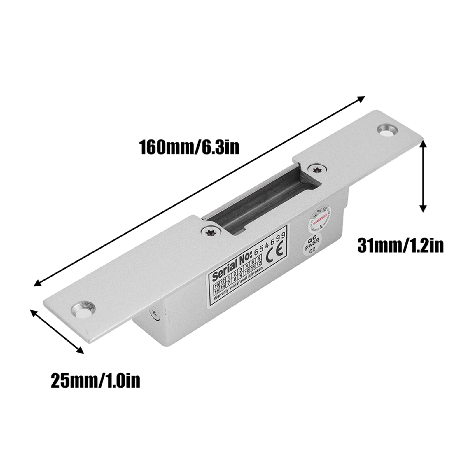 SYH&AQYE Gâche de Porte électrique Robuste Standard, Supporte Une Gâche électrique de Contrôle d'accès de 500 Kg, Mortaise électronique de Serrure de Gâche électrique DC12V (Non)