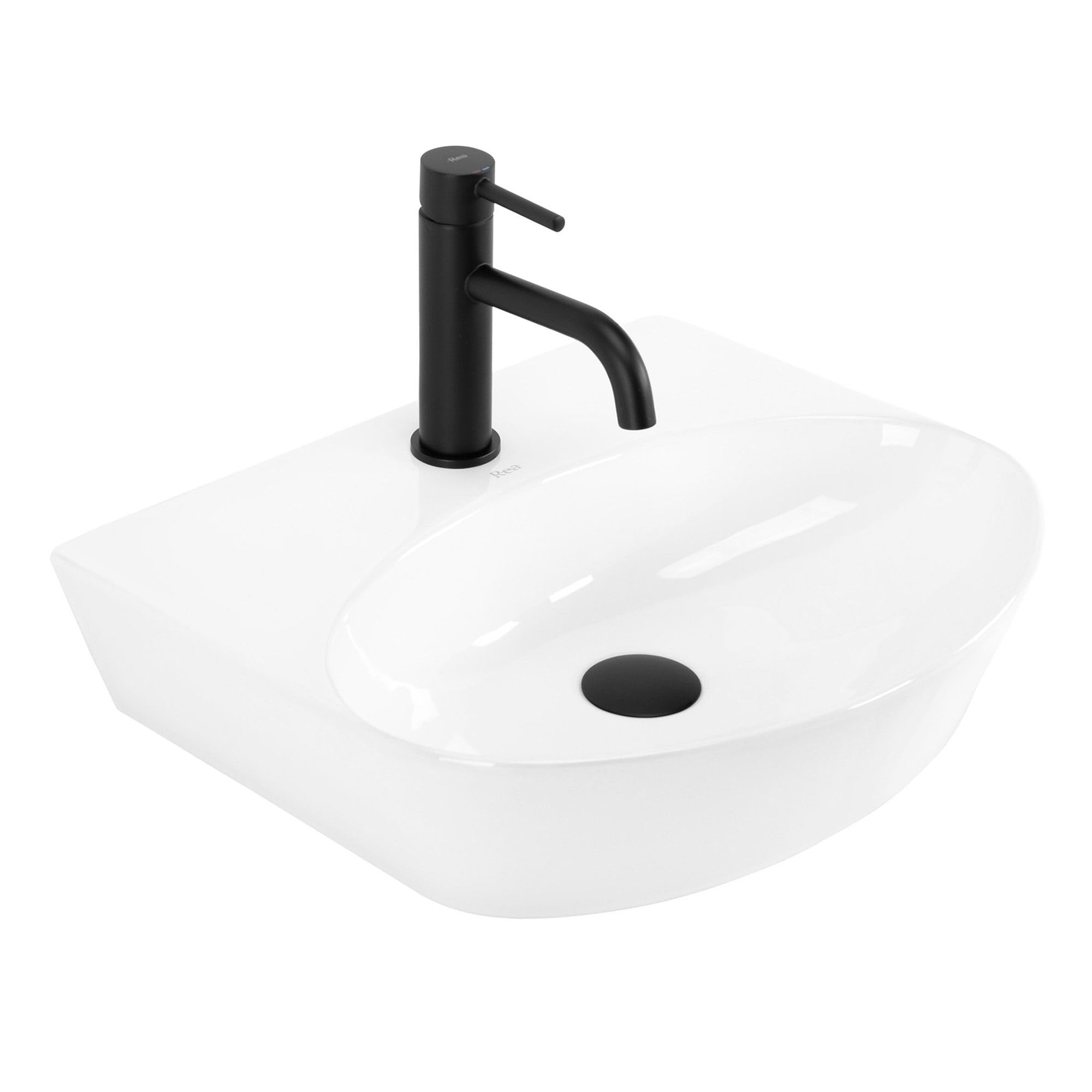 Rea White Kim Oval Countertop Washbasin, Ceramic Sink Size 46