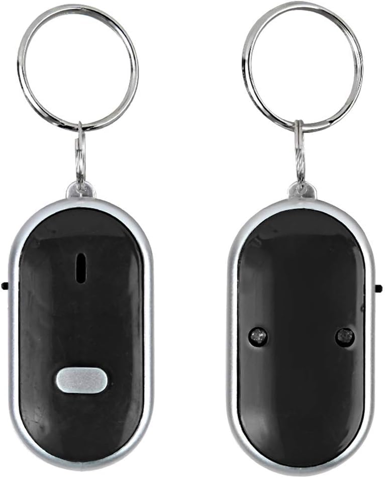 KeyFinder Keychain Locator for Finding Lost Keys Smart Key Finder with Anti-Lost Features Whistle Activation LED Sound Keychain Alarm and Flashing Light