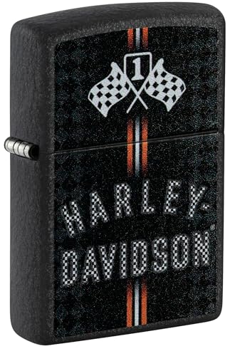 Zippo Harley-Davidson - Accendino tascabile a scacchi con motivo a scacchi, colore: Nero