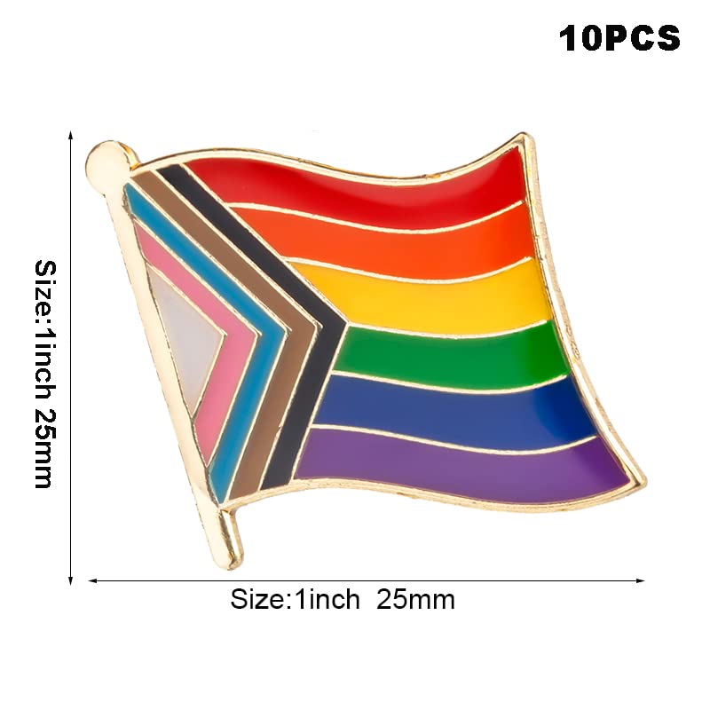 Image of Pack 3PCS /5PCS /10PCS Progress Pride Lapel Pins Brooches Badges