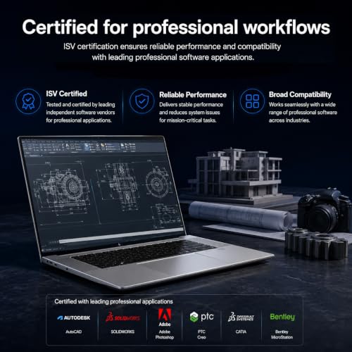 Image of HP ZBook Studio G11 Laptop, NVIDIA RTX 1000 Ada 6GB, Intel Ultra 7 165H | 16 inch FHD+, 32GB DDR5, 1TB SSD, AI Mobile Workstation, for Engineer, Designer, 2x Thunderbolt 4, Wi-Fi 7, IR Camera, Win 11 Pro
