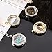 WANDIC Rhinestone Photo Charm, 4 Pcs Round Crystal Photo Pendant Bridal Wedding Bouquet Charms Memory Locket for 2 Pictures