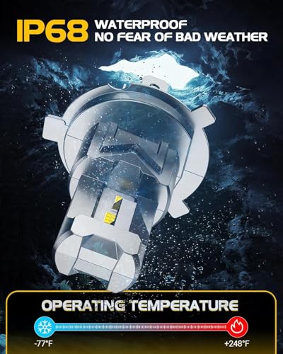 Image of H4 Fog Light Bulbs, 60,000LM 6500K Cool White, Real 1:1 Size HB2 Fog Light Bulbs, IP68-proof 60,000h Long Life, 100% Compatible Anti Hyper Flashing, Box in 2