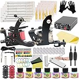 Tattoo Machine Kit - SOTICA Professional Tattoo Kit Complete with Coils Machine Tattoo Power Supply Tattoo Foot Pedal Tattoo Needles Tattoo Ink for Lining Shading Permanent Makeup Tattoo Supplies