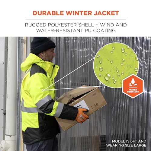 Image of Ergodyne Unisex Glowear 8390 Hi-vis Winter Jacket With Amplifire Heat Reflective Lining - Type R, Class 3
