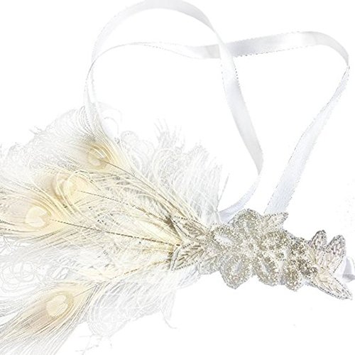 Preisvergleich Produktbild OULII Braut Haarband Feder Charleston Kopfschmuck