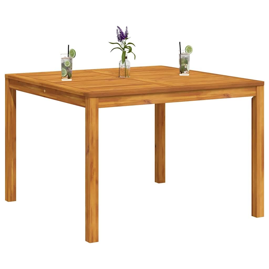 Masywny stół ogrodowy z drewna akacjowego, kwadratowy stół do jadalni 110 x 110 x 75 cm, na taras, do ogrodu i na podwórko, wytrzymały i łatwy w pielęgnacji blat stołu z litego drewna
