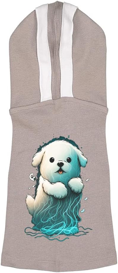 Dog Ghost Dog Shirt with Hoodie - Welsh Corgi Dog Hoodie - Dog Print Dog Clothing - Royal White, XL