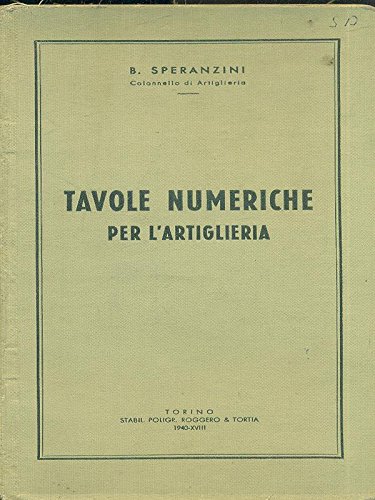  Tavole numeriche per l\'artiglieria