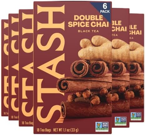 STASH Double Spice Chai Black Tea, 108 Bags (6 Boxes of 18), Caffeinated