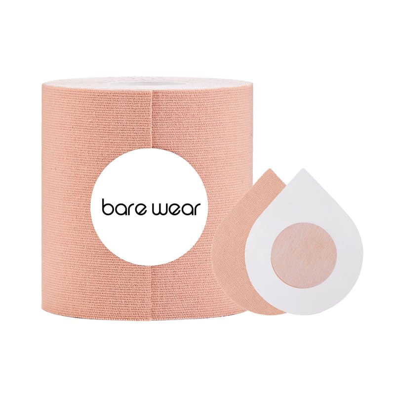 Combo Body Tape 5m 7.5cm Roll & Nipple Pasties (Pack of 10) Hypoallergenic Sweatproof Waterproof 8 Hours Wear Time