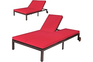 Tangkula 2-Person Double Chaise Lounge Chair