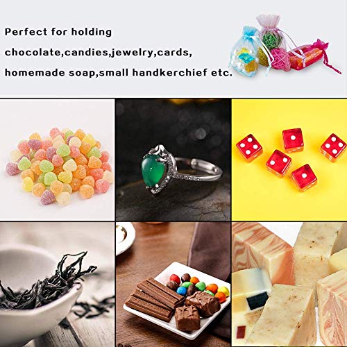 YKKJ 50PCS Organza Gift Bags,Jewelry Pouches, Wedding Favour Bags with Drawstring (10 CM * 15CM ),Used as candy Pouches Jewelry ,Christmas Favor Gift Bags(Multicolor - Image 4