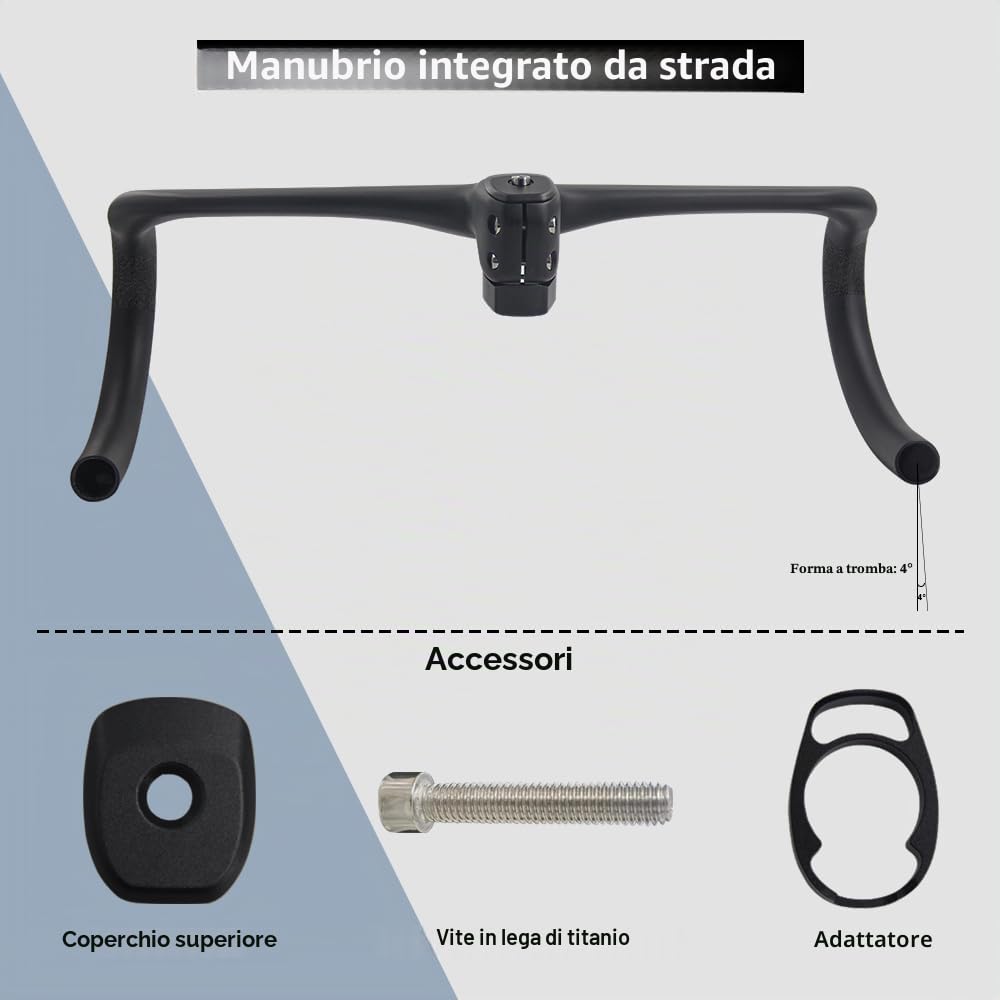 Alfa Pasca manubrio integrato bici da corsa 420 * 90mm manubrio aero 28.6mm