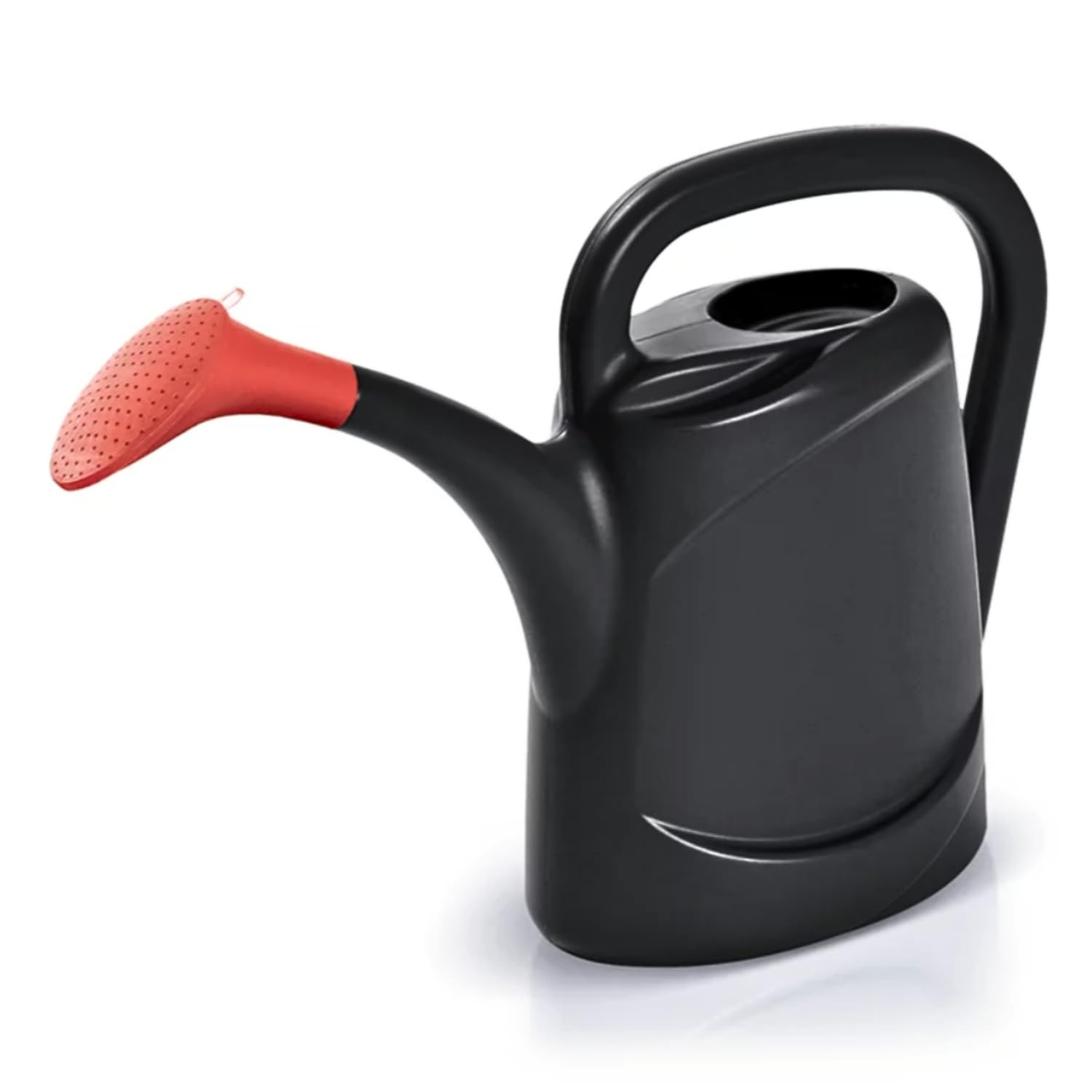 B2c Black Watering Can Outdoor Indoor Use Plastic Detachable Sprinkler Rose Large Handle (10L)
