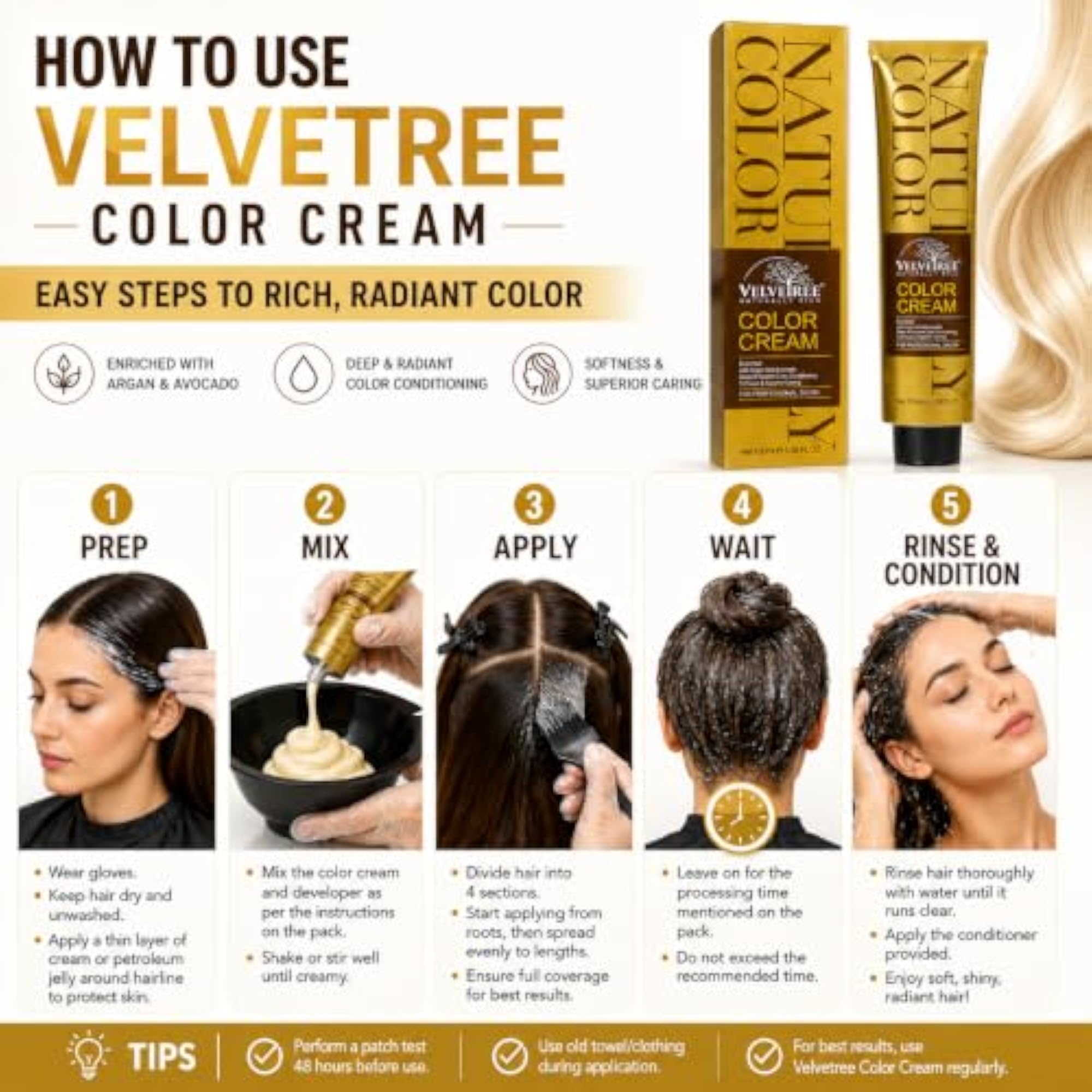 Light Natural Ash Blonde Hair Colour Cream for Men & Women