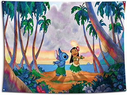 Cartoon Decor Background Wall Art Hanging Tapestry For Girl Baby Girl Bedroom Party Room College Dorm & Apartment Birthday Gifts Wall Hanging 4 Grommet Eyelets 60x52 Inch Polyester