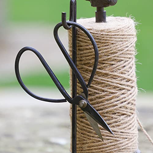 Esschert Design Garnspender, Schnurrhalter aus Gusseisen mit Schere, ca. 12 cm x 12 cm x 23 cm - 4