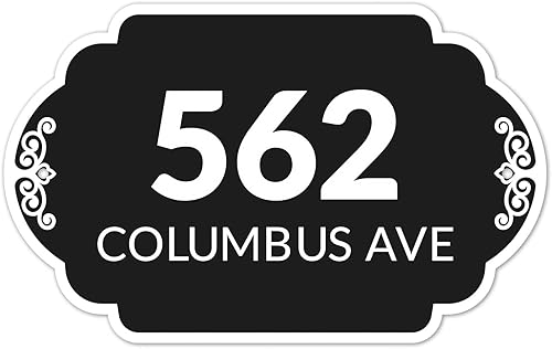 Miniatura 8 de Letrero decorativo de dirección personalizado para interiores y exteriores, fondo negro, fabricado en los Estados Unidos de 17.5 x 11 pulgadas,