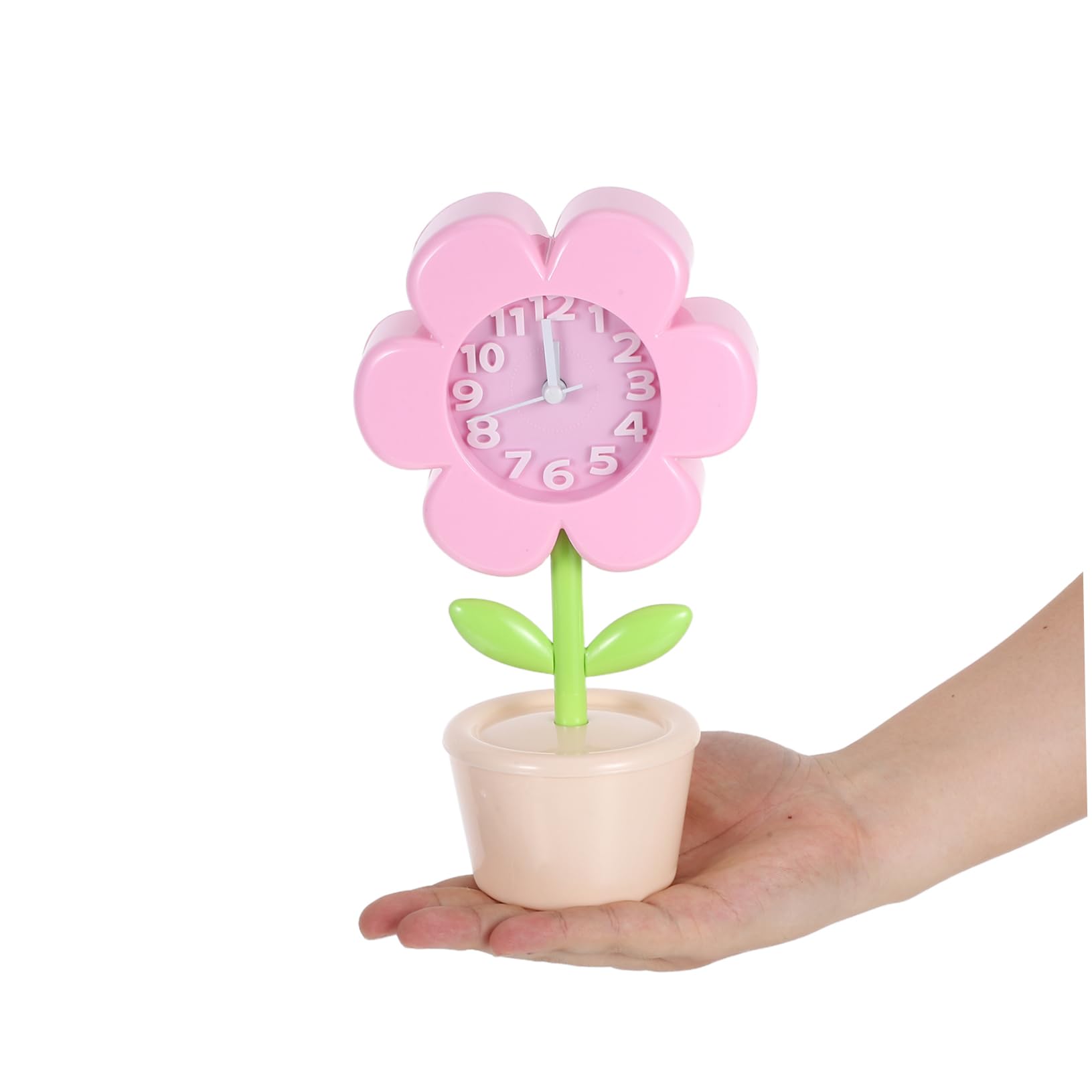 Ciieeo Despertador Infantil Digital de Flores Pequeño Rosa, Mecanismo Silencioso, Material Plástico, para Estudiantes, Adecuado para Dormitorios y Viajes, Reloj de Mesa Decorativo