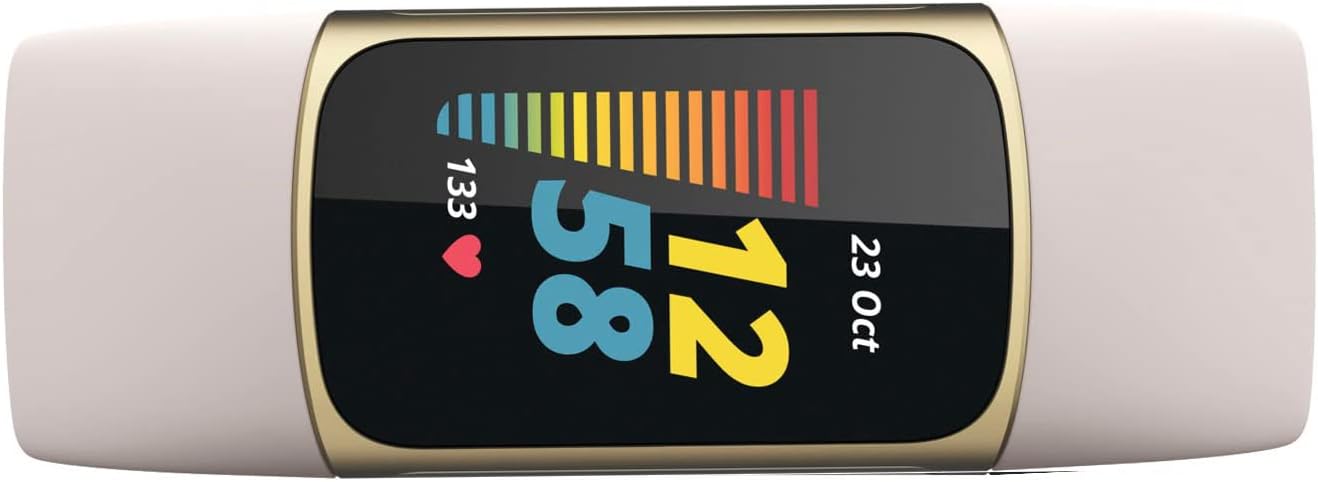 Fitbit Charge 5 Advanced Fitness & Health Tracker with Built-in GPS, Stress Management Tools, Sleep Tracking, 24/7 Heart Rate and More, One Size (S &L Bands Included) (Renewed)