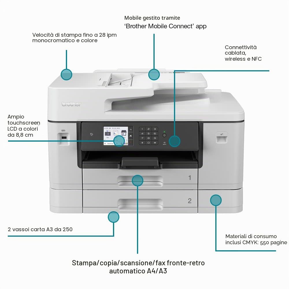 Brother MFC-J6940DW Ad inchiostro A4 1200 x 4800 DPI Wi-Fi (MFC-J6940DW PROFESSIONAL A3 - INKJET WIRELESS ALL-IN-ONE PRINT)