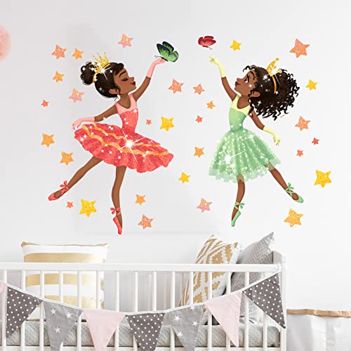 Vinilo decorativo negro con niñas y mariposas miniatura 3