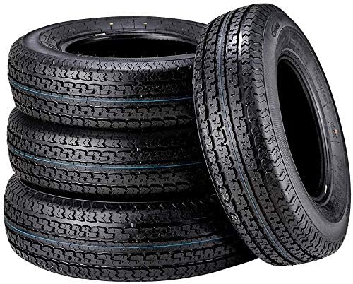 Set of 4 225/75R15 Trailer Tires New Premium ST225/75R15 22575R15 10PR Radial Tire, Load Range E w/Featured Side Scuff Guard