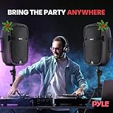 Pyle 1000W Bluetooth PA System – Portable 26cm DJ Speakers with Stands & Wireless Microphone, USB/MP3 Playback, Built-in Amplifier, PA Loudspeaker Set for Parties, Events & Gigs - Image 7