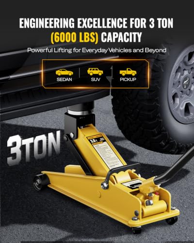 Image of AUTOWN Heavy Duty 3 Ton Floor Jack, Hydraulic Car Jack with Quick Lift Pump