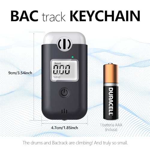 Breathalyzer | Professional-Grade Accuracy | Portable Personal Breathalyzer, Direct Blow, no Need to Change Mouthpieces. Digital Blue LCD Display with Illuminated Light for Personal and Family Gatheri