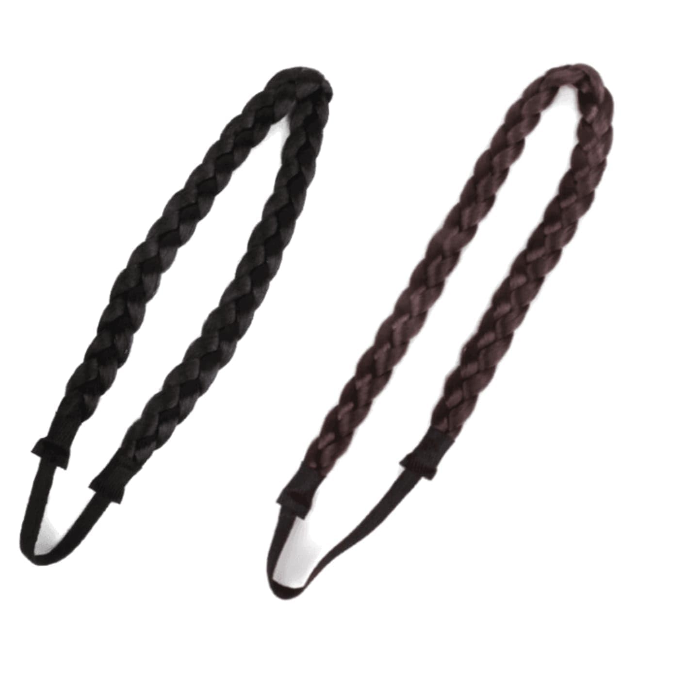 ADORNISH 2pc (black & brown) 2 Strands Synthetic Hair Braided Headband Women Hair Band with Elastic Stretch Chunky ＆ Wide Plaited Braid Hair Band (B0CWY6TN55) Amazon Price History, Amazon Price Tracker