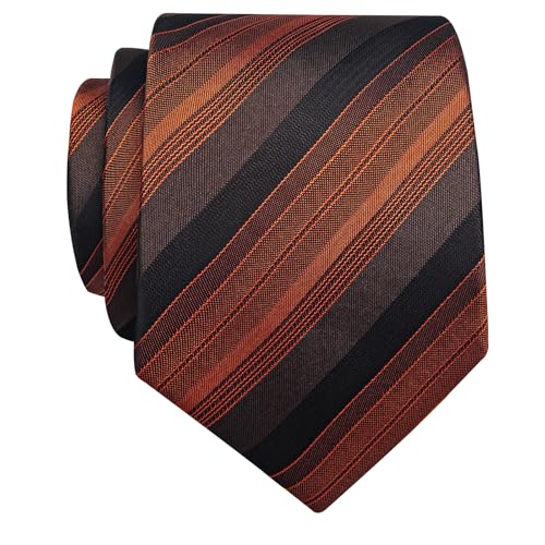 Image of YourTies Men's Neckties Striped Tie and Plaid Neckties for Men Woven Silk Tie Gold Tie Clip Set