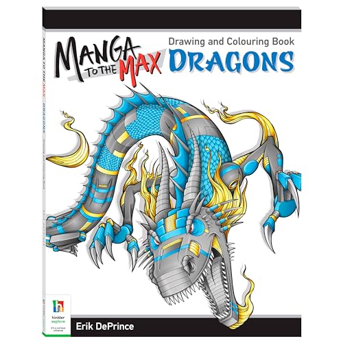 Manga to the Max - Libro de dibujo y colorear: Dragones