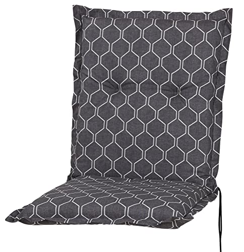 Sun Garden Hochlehner Stuhlauflage Borkum – Grau Gemustert, 117x49x6 Cm, Mit Halteband & Kordeln, Kreisheftungen, Für Gartenstühle, Handwäsche Sun Garden Hochlehner Stuhlauflage Borkum – Grau Gemustert, 117x49x6 Cm, Mit Halteband & Kordeln, Kreisheftungen, Für Gartenstühle, Handwäsche