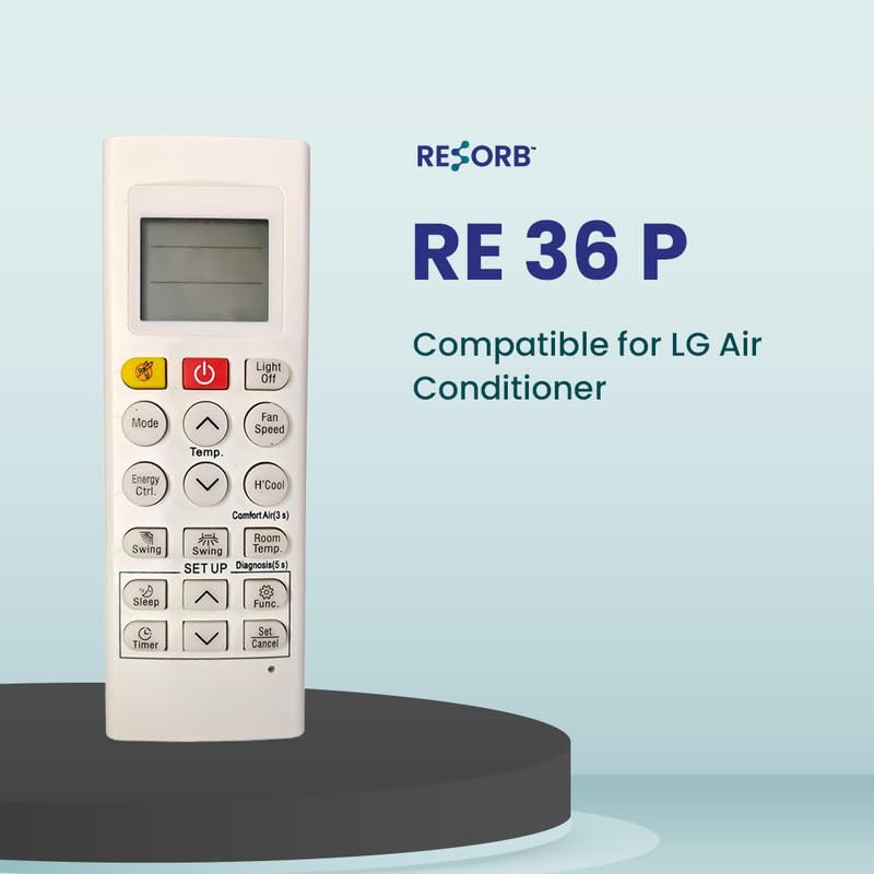 Image of AC Remote Control Compatible with LG Split & Window Air Conditioner | Jet Cool, Energy Control, Swing, Timer Functions | White | RE 36P