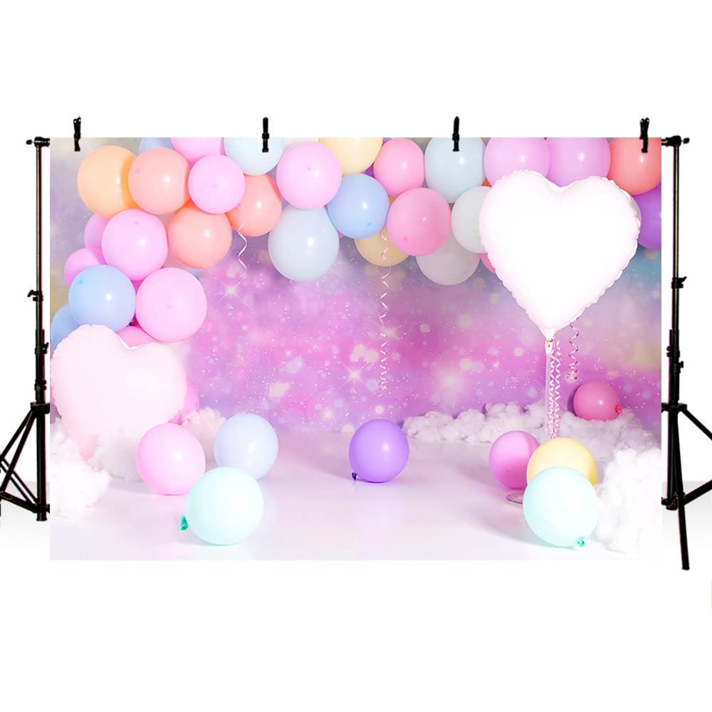 Baocicco 10x8ft Rainbow Cloud Backdrop Pink Blue Colorful Sky Sweet Girls Happy Birthday Photography Background Dreamy Clouds Decor Baby Shower Wedding Party Banner Supplies Photo Studio Props