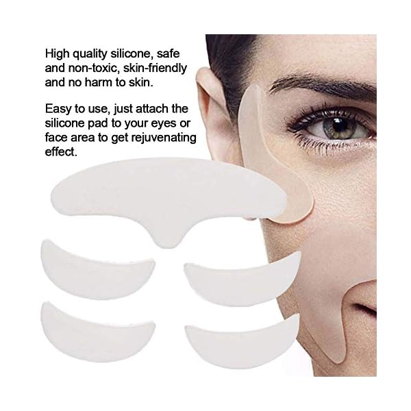 Face-Wrinkle-Pads-for-Men-Women-5-Pack-Reusable-Face-Lift-Mask-Anti-Wrinkle-Silicone-Patches-for-Forehead-Eye-Smile-Wrinkle-Lines-Treatment xuuyuu Face Wrinkle Pads for Men Women 5 Pack Reusable Face Lift Anti Wrinkle Silicone Patches for Forehead Eye Smile Wrinkle Lines Treatment