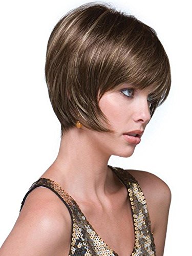 Audrey Wig Color Sandy Silver - Rene of Paris Wigs Short 6" Layered Bob Angled Sides Synthetic Average Cap