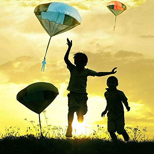 Children Throw Parachute Toy 10 Pcs Triangle Free Throwing Toy Hand Throw Parachute Army Man Children’s Flying Toys Parachute Play Inflatable Toys