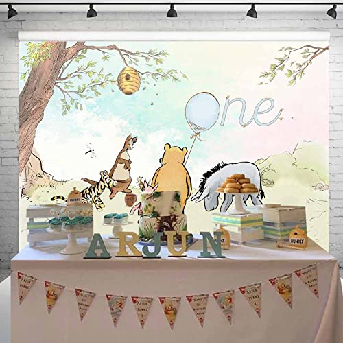 Fondo Pooh Clásico 7x5 ft Azul Vintage miniatura 3