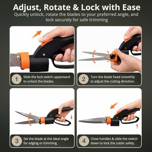 Image of Kraft Seeds Grass Shear 360 Degree Garden Grass Cutter Tools and Plant Cutting Scissors for Precise Lawn Edging and Garden Cutter for Precise Trimming and Border Shaping