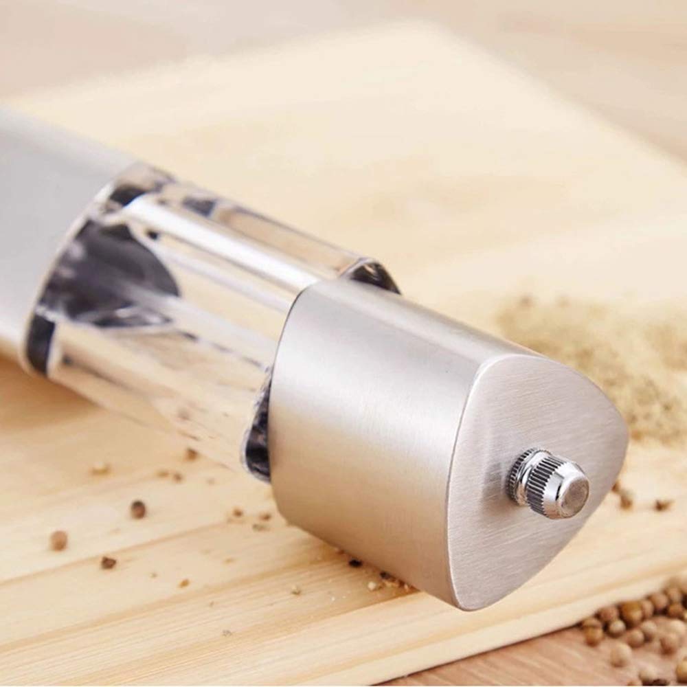 Set macina sale e pepe, saliera e pepiera in acciaio inossidabile con finestra visibile in acrilico, nucleo di macinazione in ceramica Confezione da