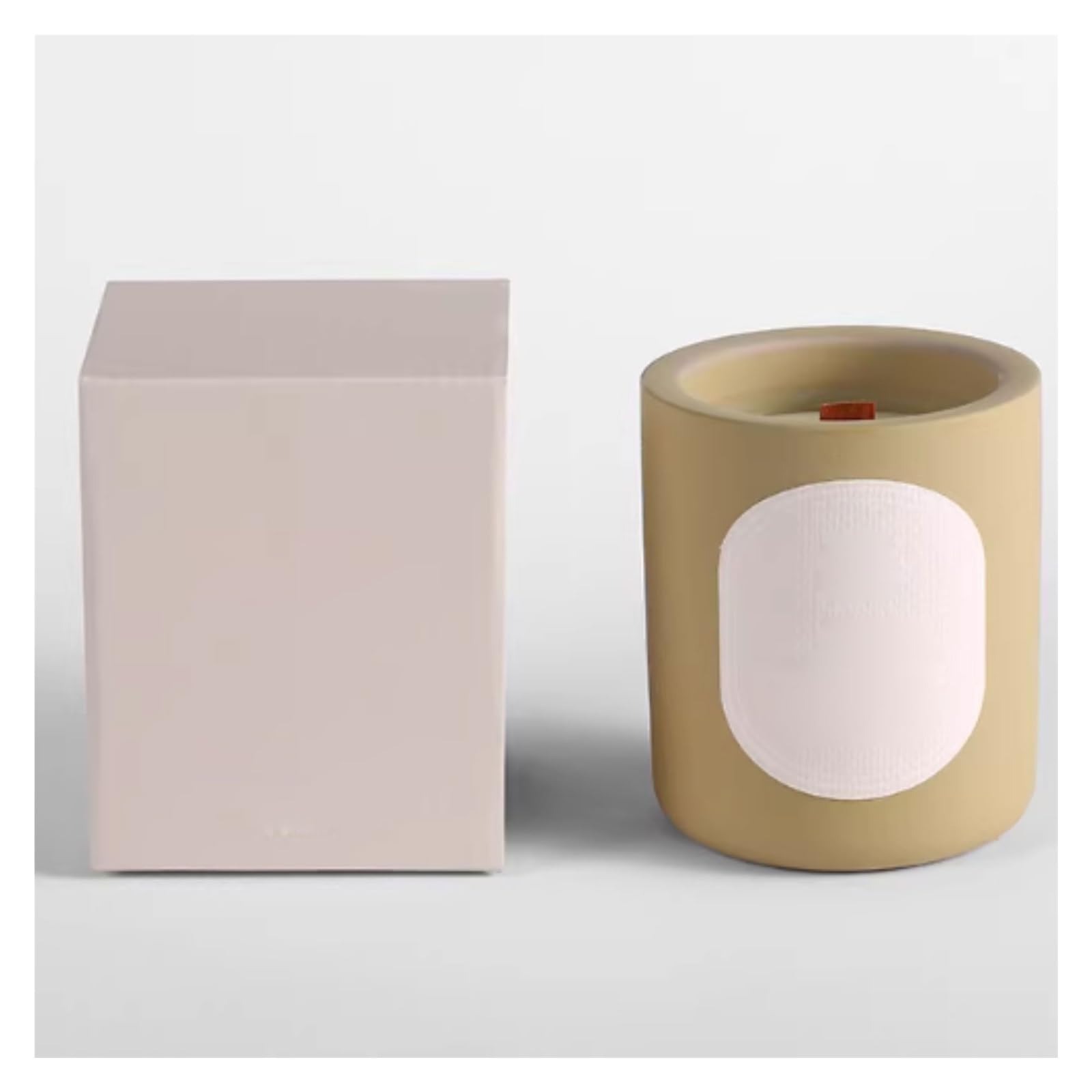Exquisito Velas de cerámica hechas con cera de soja y aceites esenciales, vela perfumada reutilizable, altamente perfumada for dormitorio y oficina meloso(Beige)